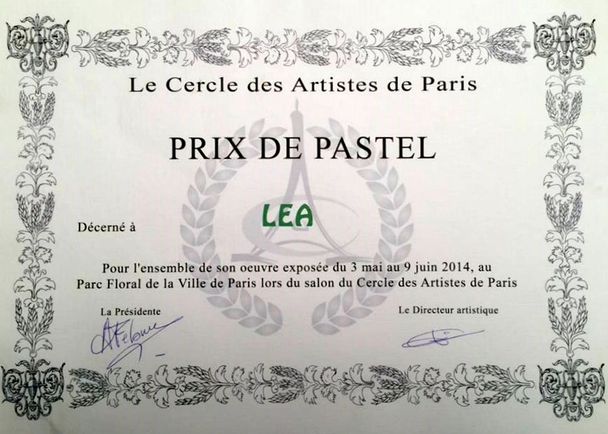Pastels de Léa Pastelliste récompensé par le parc Floral de la ville de Paris