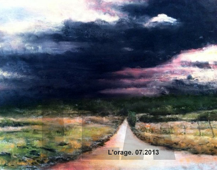 L’orage : 55 x 33 cm