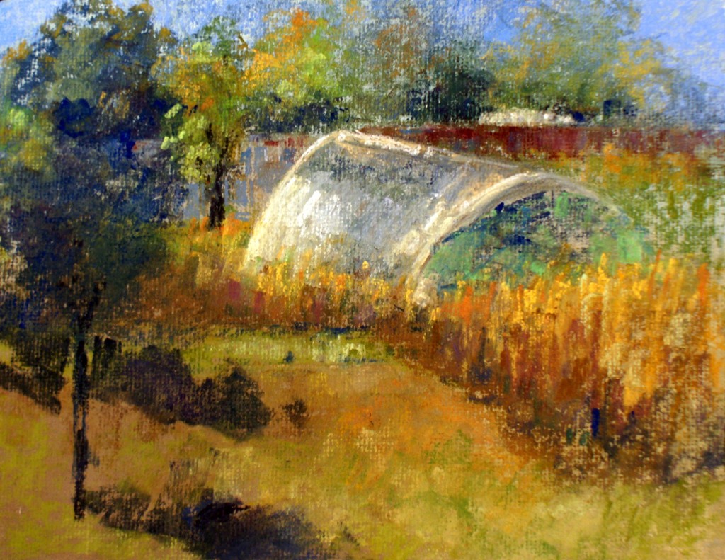 Travail en plein air fait par Léa Pastelliste en automne