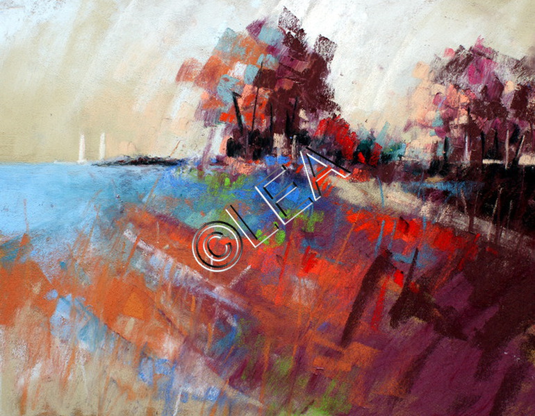 Paysage aux couleurs surréaliste de Léa Pastelliste